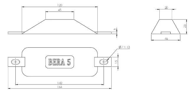 CYNC ANODE Typ 5 Al - 120*46*23 mm