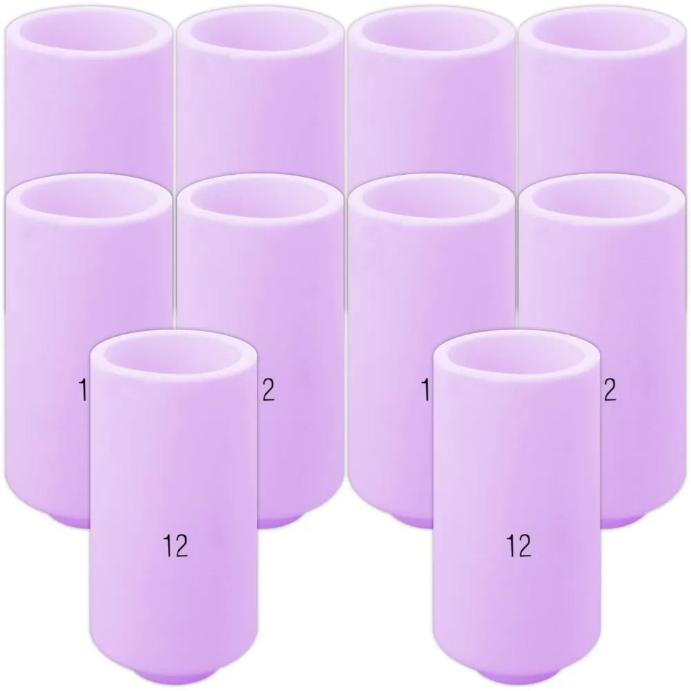 10pcs #12 10N44 Ceramic Nozzles TIG SR17/18/26