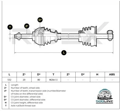 Semiasse Sinistro Ruota Fiat Panda 141 vintage e Y10