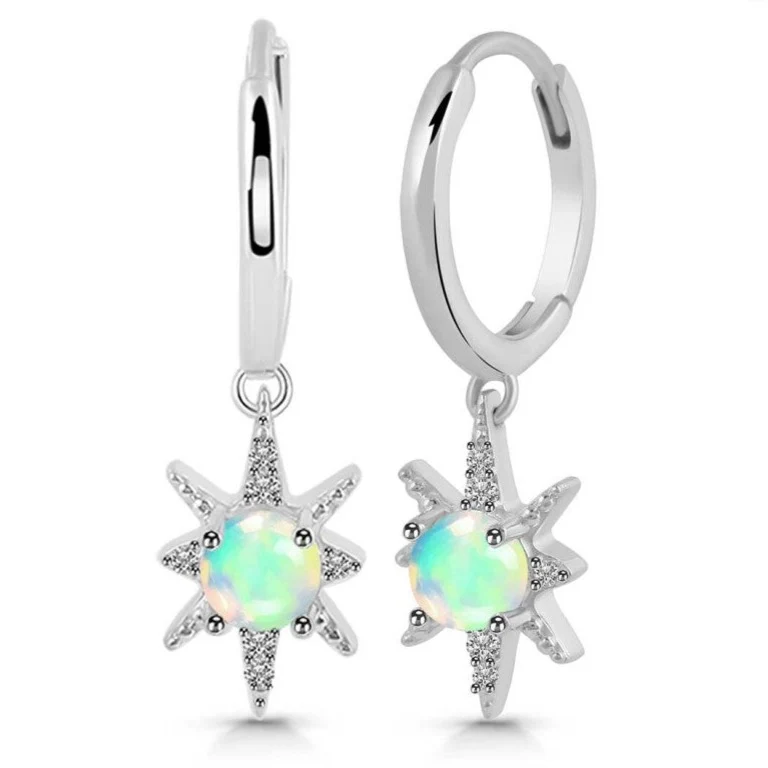 Badanie kolczyków Opal z Silver Hoop Star