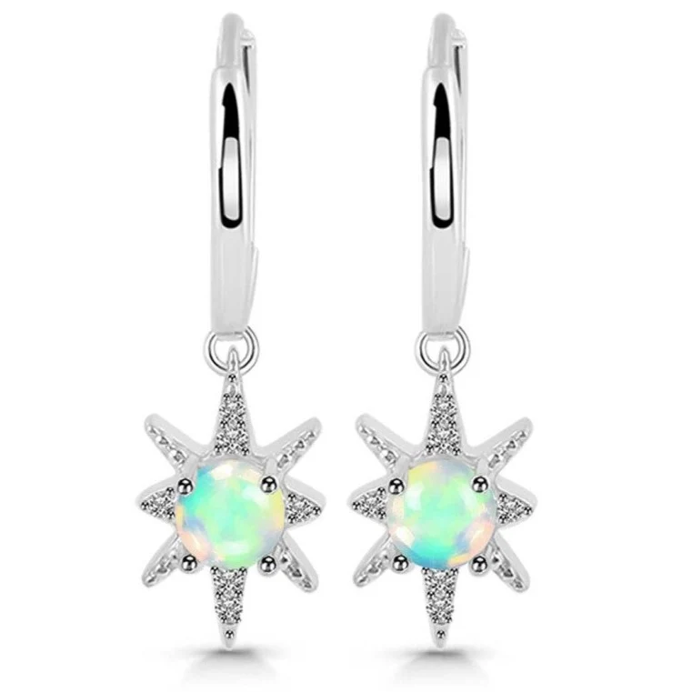Badanie kolczyków Opal z Silver Hoop Star