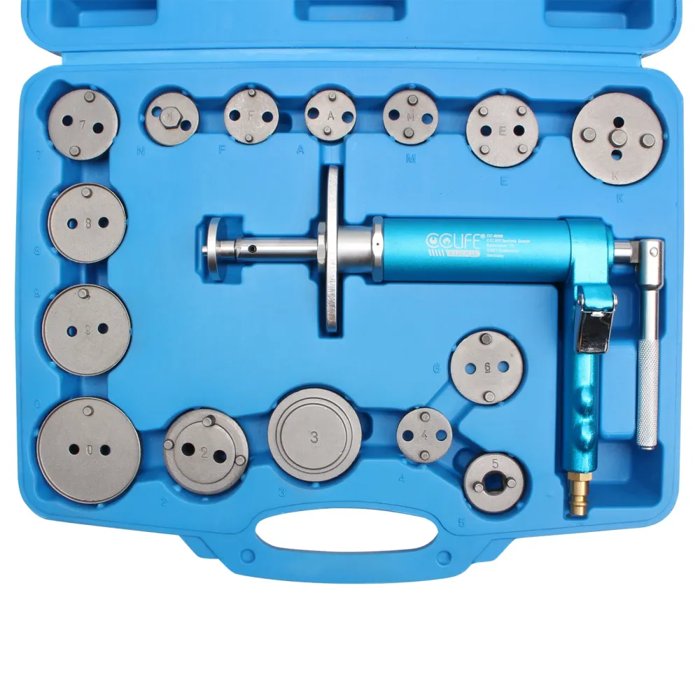 Universal Pneumatic Brake Caliper Rewind Tool Disc Air Back Piston Wind Back Spreader 16 pcs Kit