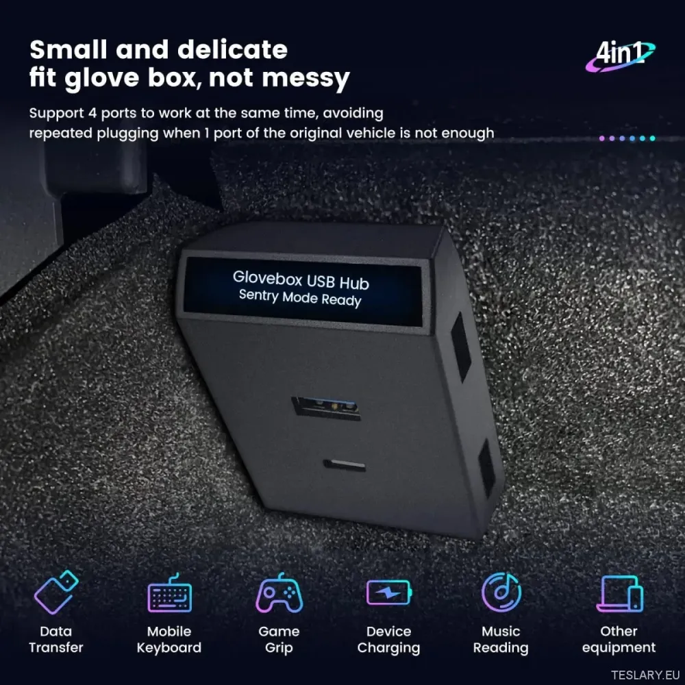 Dla Tesla Model 3/Y Shide Box USB Hub, Auto Docking Akcessories (tylko lewa ręka)