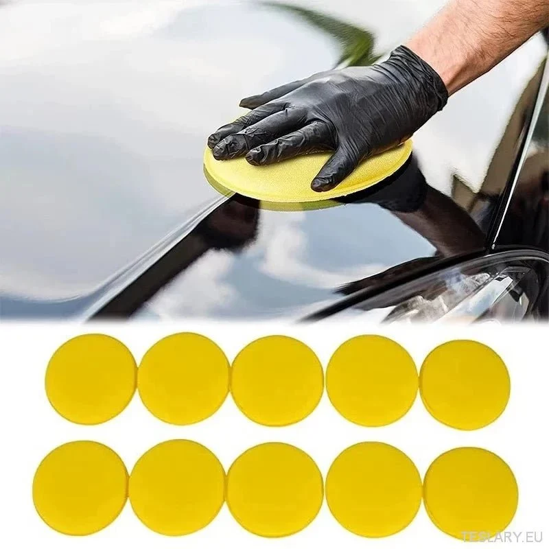10pcs okrągły wosk wosku lakier woskowy pianka gąbka o wysokiej gęstości podkładki aplikatorów czyszczenie gąbki automatyc...